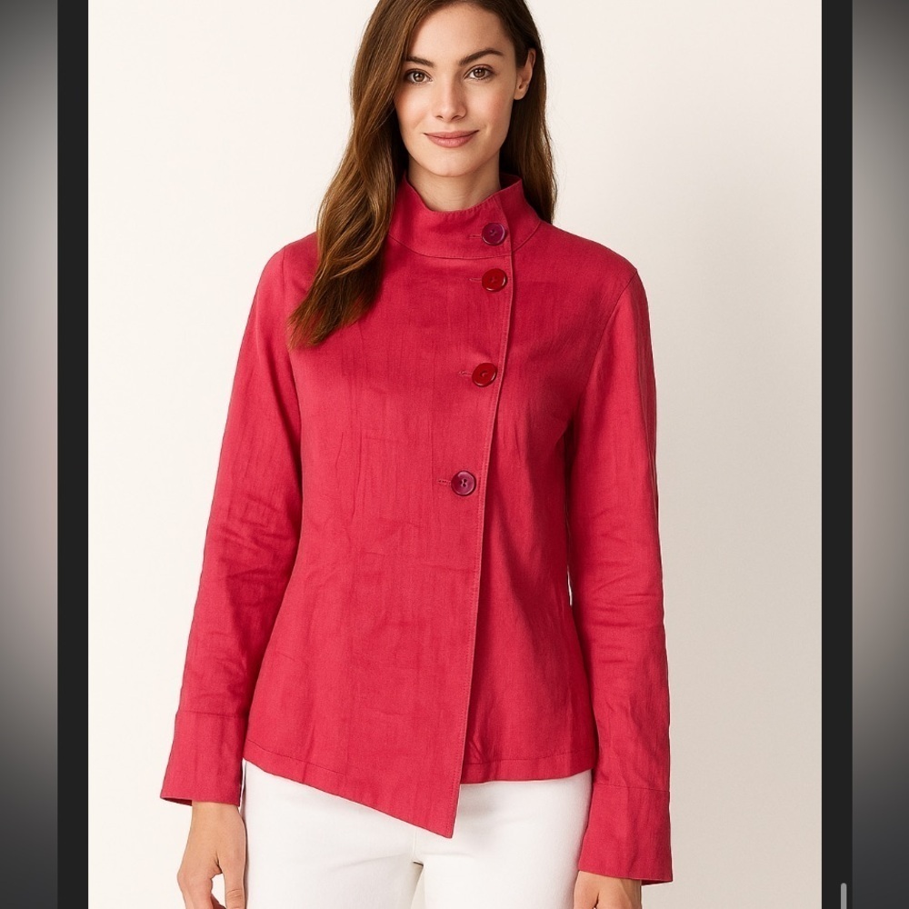 FLAX  corduroy button up jacket blazer coat holiday fall winter red boho